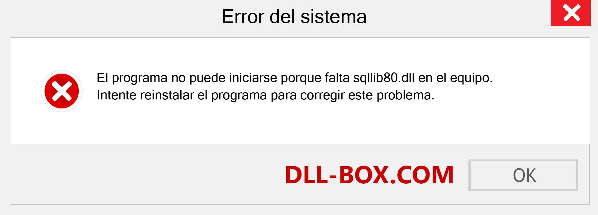 ¿Falta el archivo sqllib80.dll ?. Descargar para Windows 7, 8, 10 - Corregir sqllib80 dll Missing Error en Windows, fotos, imágenes